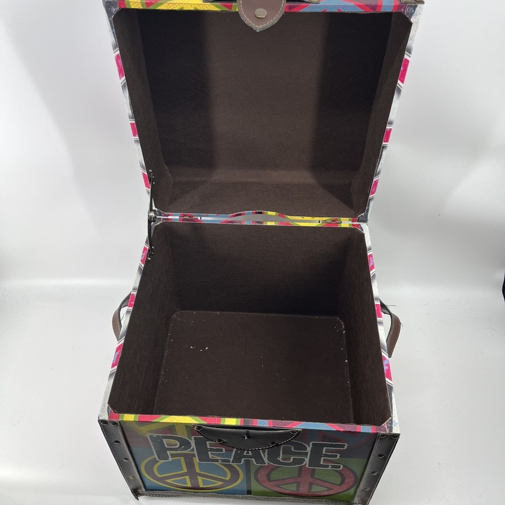 Vintage Peace Colorful Storage Box 16"x16"x16" - Picture 7 of 9